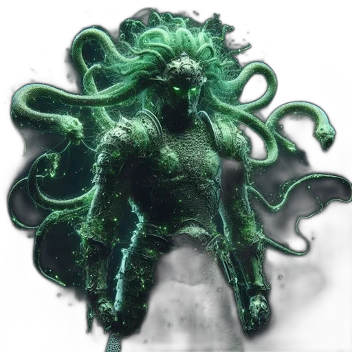 creature, mask, hair, crown, 3d render, concept art, fantasy art, photorealistic transparent PNG cut-out