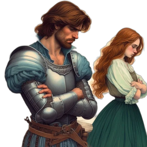 sword, dress, fantasy art, concept art, comic book art, photorealistic, man, armor transparent PNG cut-out