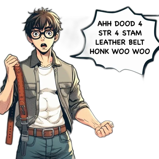 staff, comic book art, cartoon, concept art, anime, animated, young, man transparent PNG cut-out