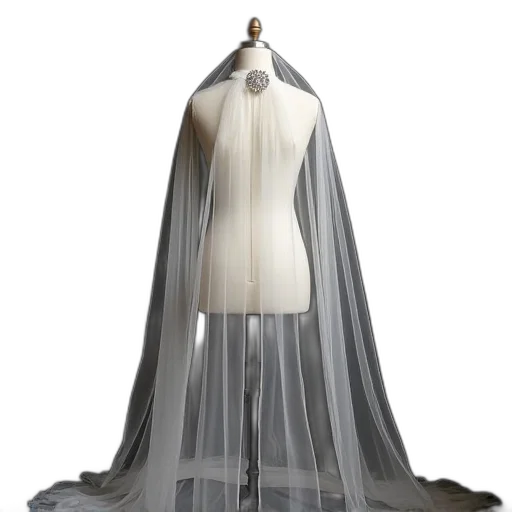 dress, jacket, 3d render, concept art, white, wedding, veil, draped transparent PNG cut-out