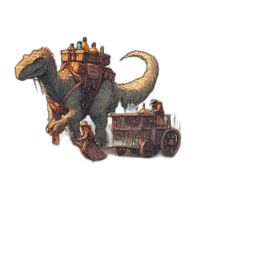 dragon, car, crown, furniture, concept art, fantasy art, pixel art, 3d render transparent PNG cut-out