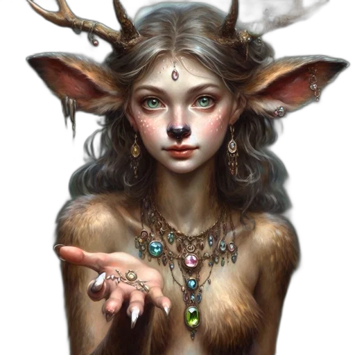 jewelry, staff, face, creature, fantasy art, concept art, photorealistic, pixel art transparent PNG cut-out