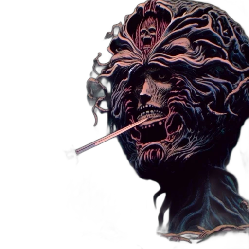 mask, face, staff, crown, concept art, fantasy art, photorealistic, comic book art transparent PNG cut-out