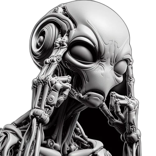 robot, mask, face, creature, concept art, comic book art, 3d render, photorealistic transparent PNG cut-out