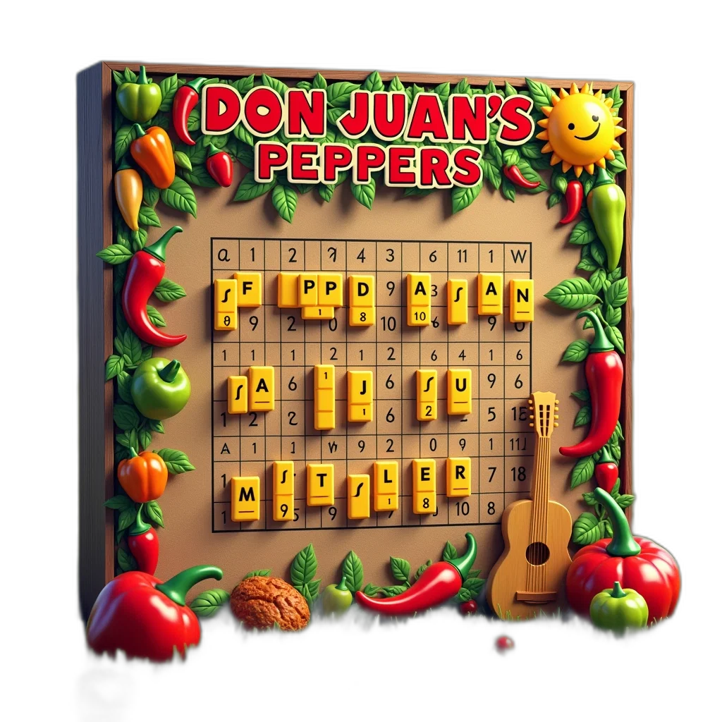 colorful, game, board, title, don, juan, peppers, top transparent PNG cut-out