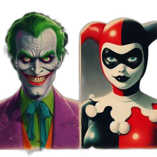 comic book art, concept art, 3d render, cartoon, two, side-by-side, portraits, show transparent PNG cut-out