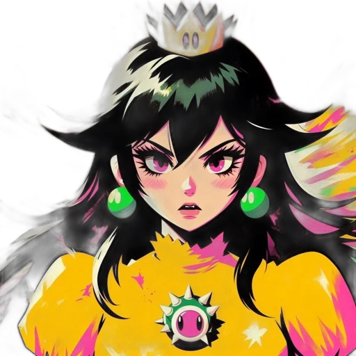 crown, anime, concept art, fantasy art, pixel art, neon, colorful, monochrome transparent PNG cut-out