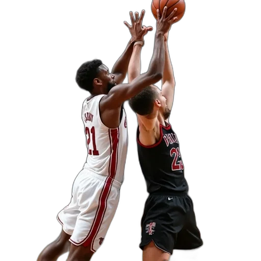 concept art, basketball, game, progress, two, players, opposing, teams transparent PNG cut-out