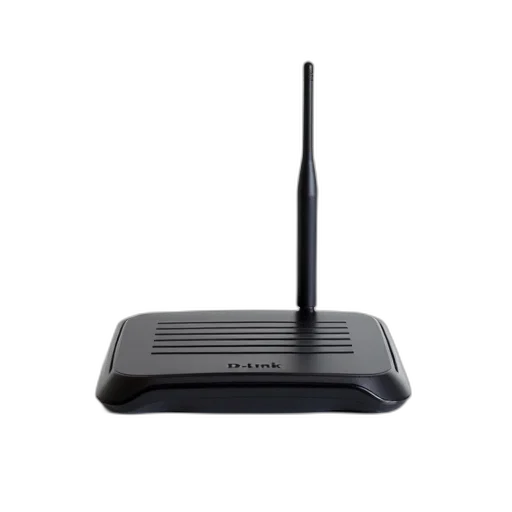 staff, black, wireless, router, single, antenna, placed, white transparent PNG cut-out