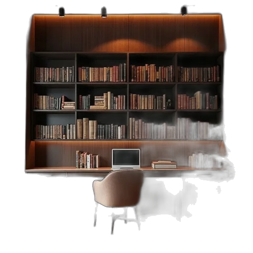 furniture, staff, 3d render, concept art, photorealistic, modern, library, design transparent PNG cut-out