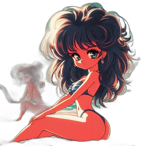 concept art, anime, fantasy art, cartoon, fire, red, neon, colorful transparent PNG cut-out