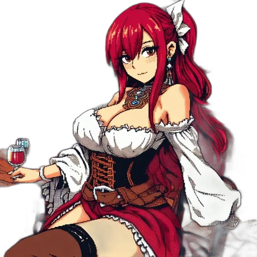 dress, staff, weapon, bottle, pixel art, fantasy art, anime, concept art transparent PNG cut-out