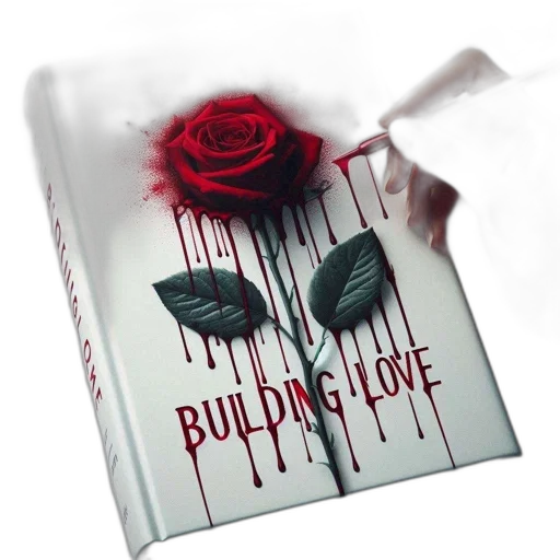 3d render, book, title, cover, building, love, features, red transparent PNG cut-out