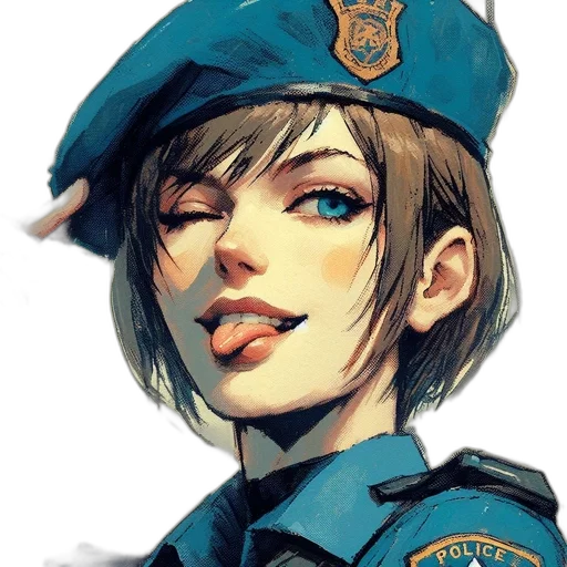 staff, face, weapon, hat, concept art, comic book art, anime, cyberpunk transparent PNG cut-out