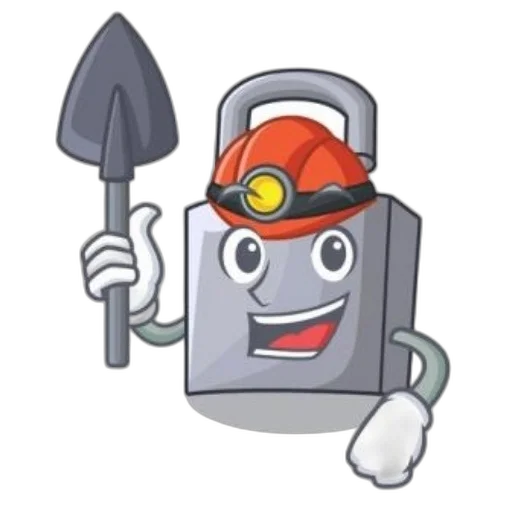robot, staff, weapon, concept art, 3d render, pixel art, cartoon, padlock transparent PNG cut-out