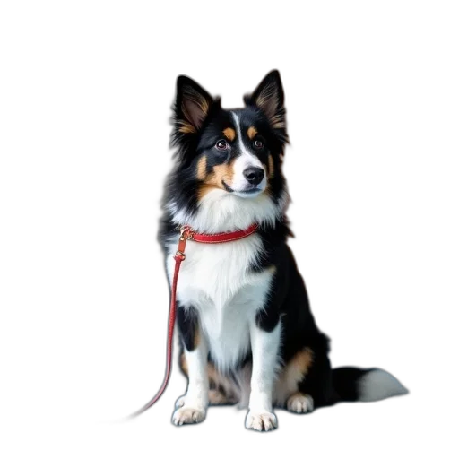 staff, animal, creature, photorealistic, 3d render, black, white, dog transparent PNG cut-out