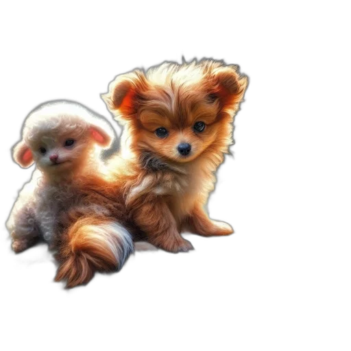 animal, photorealistic, watercolor, concept art, oil painting, three, animals, golden transparent PNG cut-out