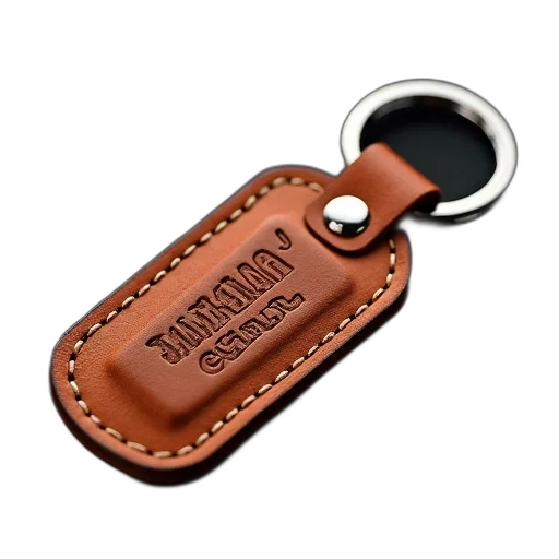 jewelry, close-up, image, brown, leather, key, fob, silver transparent PNG cut-out