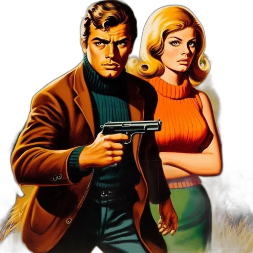 weapon, jacket, comic book art, concept art, cartoon, fire, sunset, city street transparent PNG cut-out