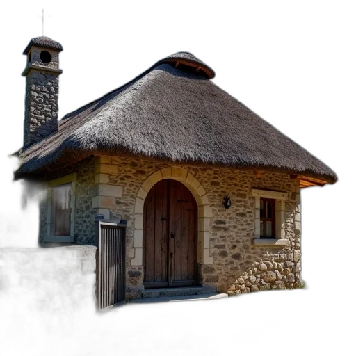 building, furniture, staff, umbrella, 3d render, photorealistic, concept art, fog transparent PNG cut-out