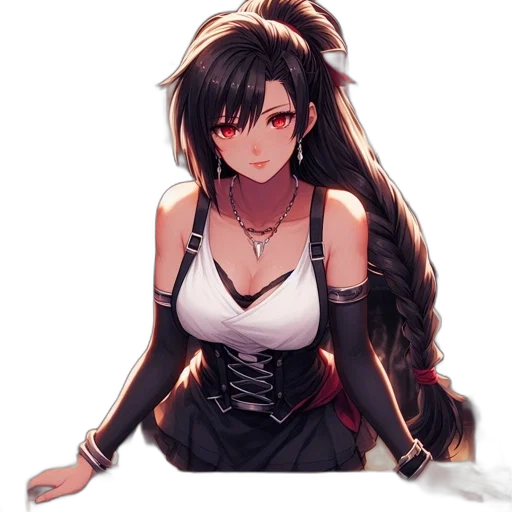 dress, weapon, staff, hair, anime, concept art, fantasy art, pixel art transparent PNG cut-out