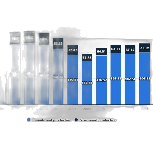 bar, chart, shows, production, roundwood, sawnwood, 2003, 2013 transparent PNG cut-out