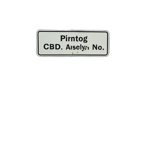 rural, road, single, street, sign, metal, pole, has transparent PNG cut-out