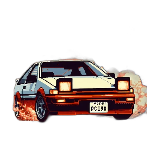 car, animal, weapon, food, vaporwave, photorealistic, anime, pixel art transparent PNG cut-out