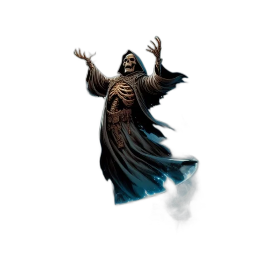 creature, staff, mask, concept art, fantasy art, comic book art, fog, dark transparent PNG cut-out