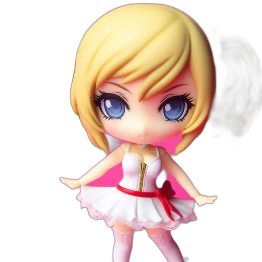 dress, 3d render, concept art, fantasy art, anime, figurine, features, blonde-haired transparent PNG cut-out