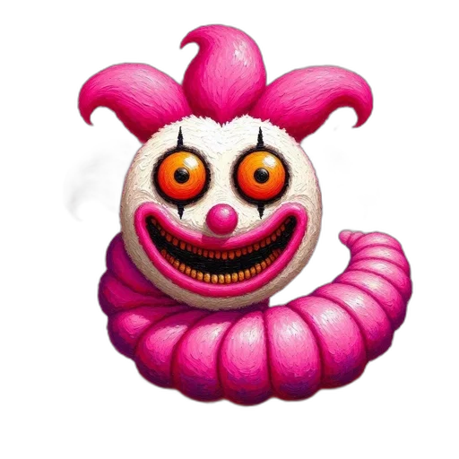 creature, animal, mask, face, 3d render, concept art, abstract, clown-like transparent PNG cut-out