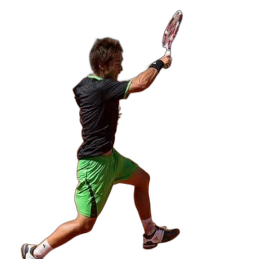 staff, photorealistic, 3d render, tennis, player, black, green, shirt transparent PNG cut-out