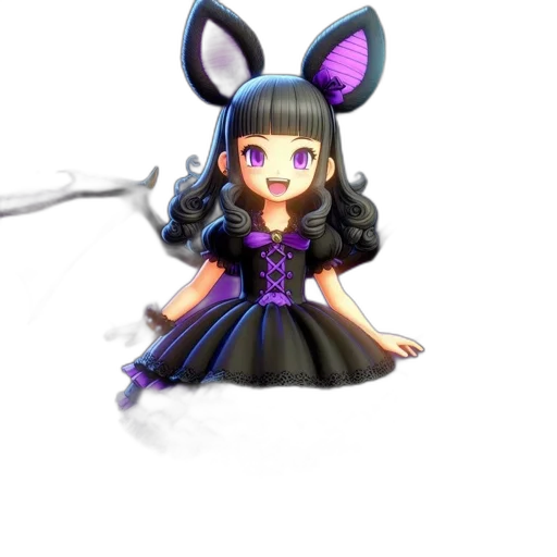 staff, dress, creature, animal, 3d render, anime, fantasy art, pixel art transparent PNG cut-out