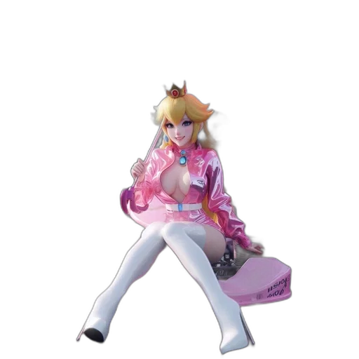 jacket, concept art, vaporwave, 3d render, animated, pink-clad, female, character transparent PNG cut-out
