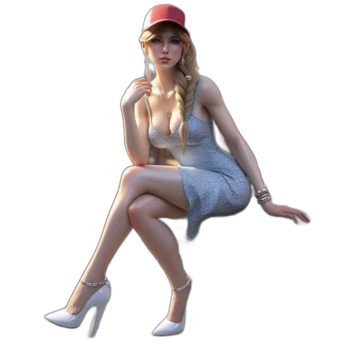 hat, dress, shoes, staff, 3d render, concept art, pixel art, fantasy art transparent PNG cut-out