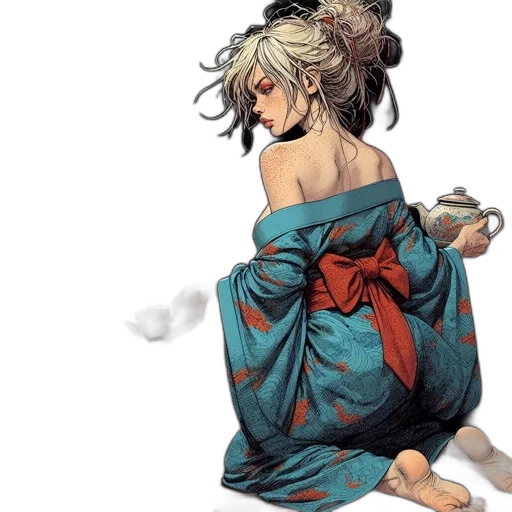 dress, dragon, food, flower, fantasy art, concept art, anime, watercolor transparent PNG cut-out