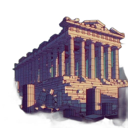building, furniture, crown, dress, pixel art, 3d render, concept art, vaporwave transparent PNG cut-out