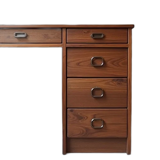furniture, 3d render, photorealistic, earth tones, drawer, desk, made, out transparent PNG cut-out
