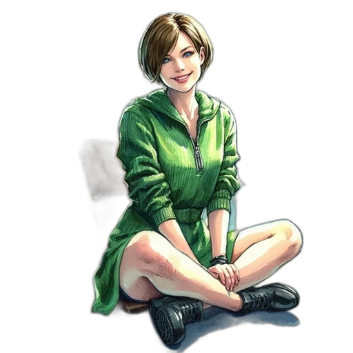 staff, jacket, dress, jewelry, photorealistic, concept art, comic book art, watercolor transparent PNG cut-out