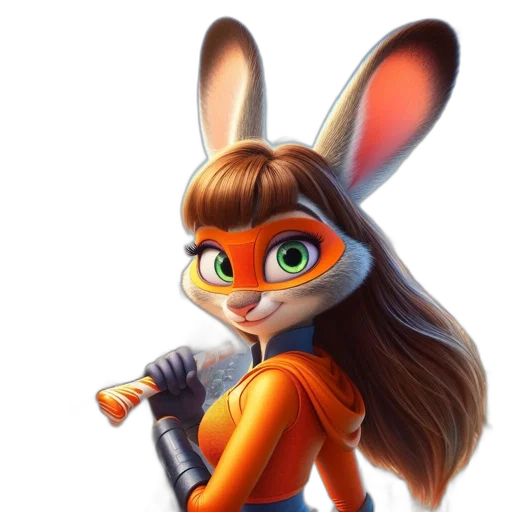 animal, staff, 3d render, concept art, cartoon, photorealistic, anthropomorphic, rabbit transparent PNG cut-out