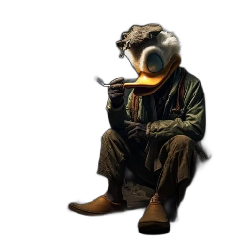 mask, jacket, animal, staff, concept art, 3d render, person, duck transparent PNG cut-out
