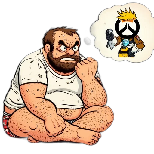 crown, concept art, comic book art, pixel art, cartoon, intense-looking, man, disheveled transparent PNG cut-out