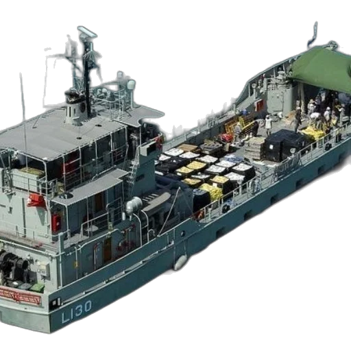 3d render, large, ship, number, l130, docked, water transparent PNG cut-out