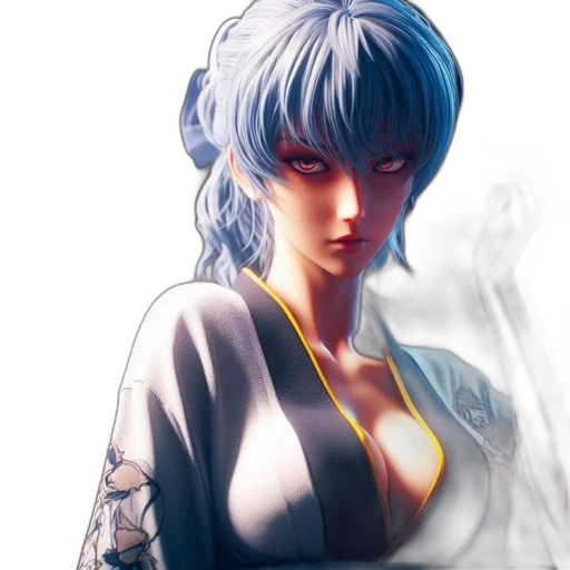 dress, face, concept art, anime, photorealistic, fantasy art, blue, pastel transparent PNG cut-out