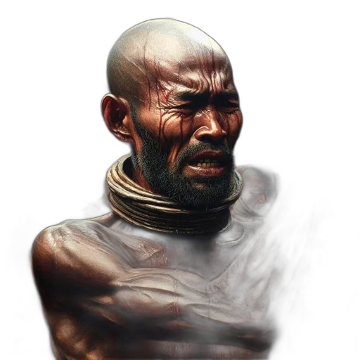 face, mask, weapon, staff, concept art, photorealistic, fantasy art, comic book art transparent PNG cut-out