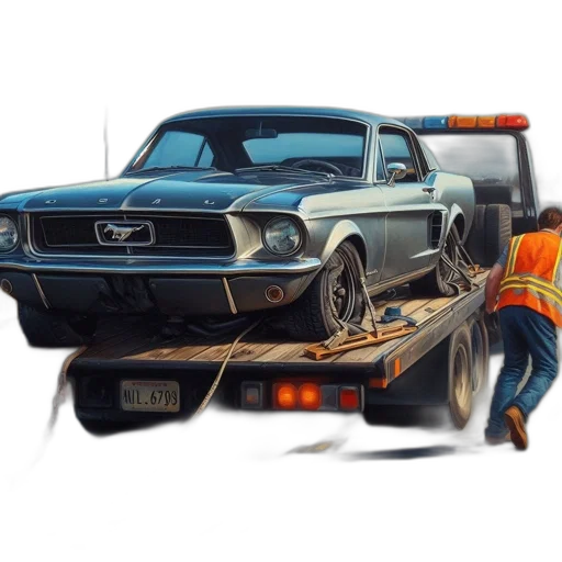 car, photorealistic, concept art, classic, silver, ford, mustang, being transparent PNG cut-out
