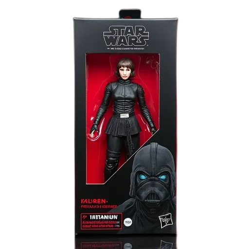 star, wars, action, figure, displayed, black, box, red transparent PNG cut-out