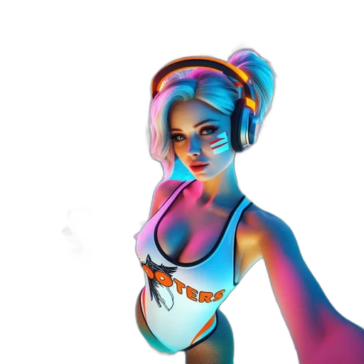 robot, pixel art, cyberpunk, concept art, 3d render, neon lights, neon, colorful transparent PNG cut-out