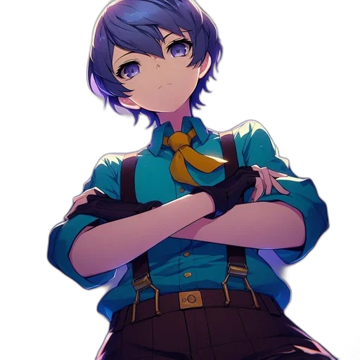 staff, weapon, jacket, animal, anime, pixel art, vaporwave, concept art transparent PNG cut-out