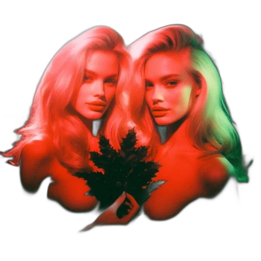 hair, vaporwave, photorealistic, fantasy art, 3d render, red, neon, colorful transparent PNG cut-out